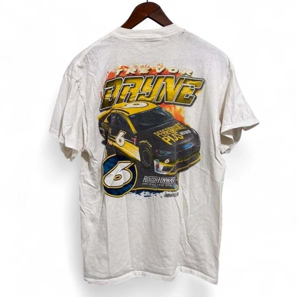 Official Nascar Trevor Bayne 6 Roush Fenway Racing White T-Shirt